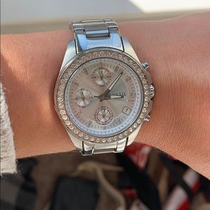 Silver Fossil Watch